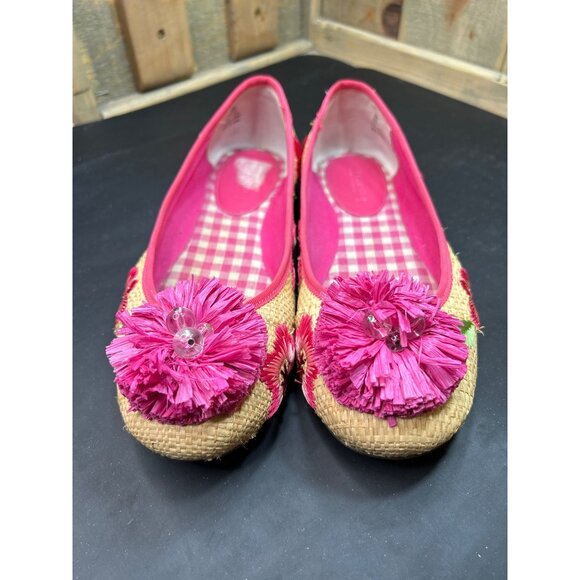 Sperry Top-Sider Womens Embroidered Pink Floral Ballet Flats Woven Straw Size 9M - Picture 3 of 9